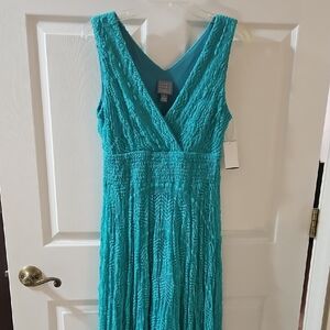Elegant Teal Sleeveless Dress